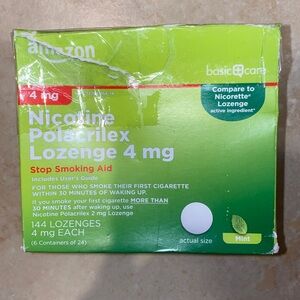 Nicotine 4mg 144 Lozenges w/ 6 Containers of 24 pcs Am@zon Mint Flavor Exp04/27
